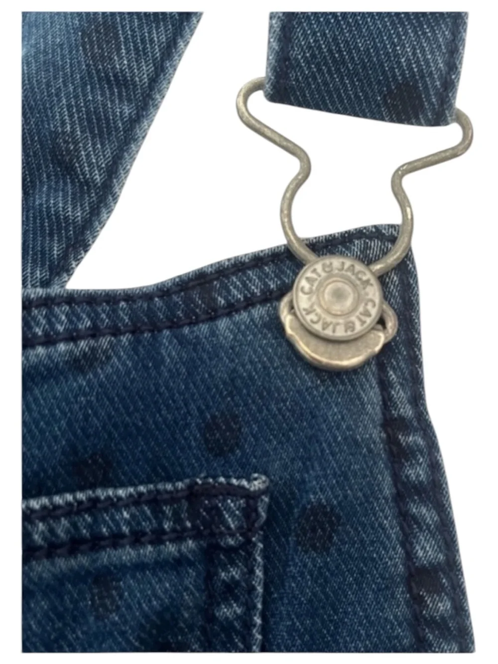 Cat & Jack Denim Overall Skirt Girls Size Medium 7 Blue Jumper Dress Adjustable